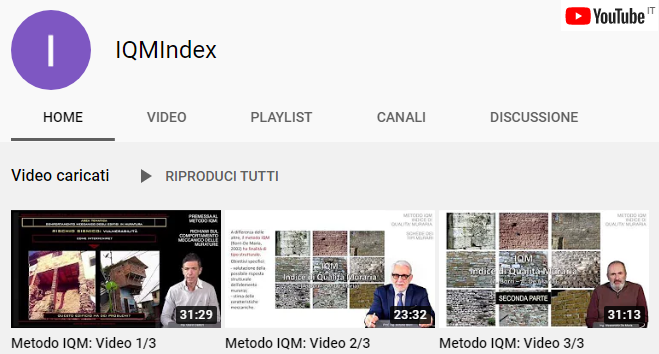 Indice di Qualità Muraria IQM: video-lezioni